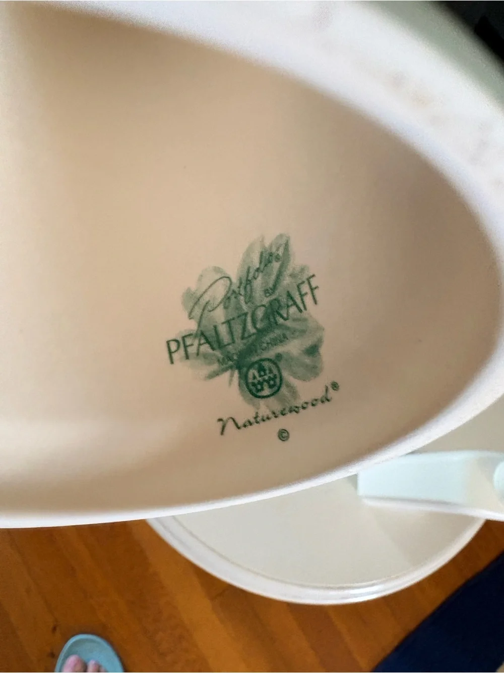 Pfaltzgraff Dragonfly Ceramic Pedestal in Sage and Cream - Vintage RARE